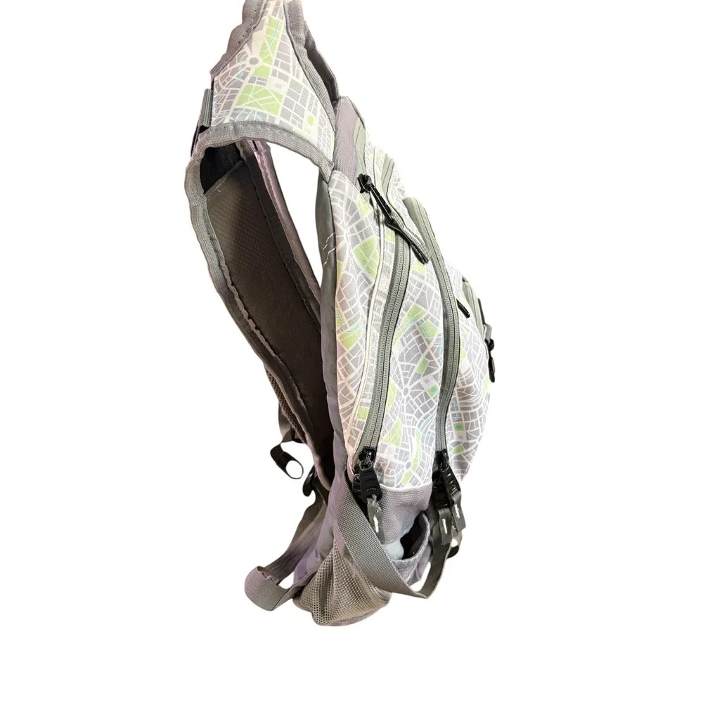 High Sierra Gray Map Print Multi Pocket Hiking Travel Backpack
